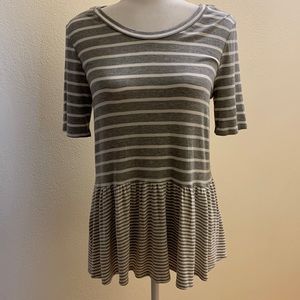 Potters Pot Gray and White Drop Skirt Tunic Size M  NWT